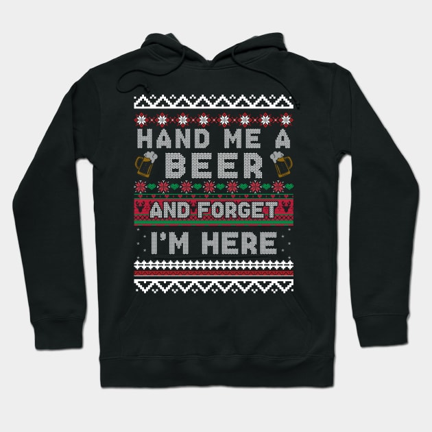 Hand Me a Beer Ugly Christmas Sweater Funny Hoodie by kamahashirt